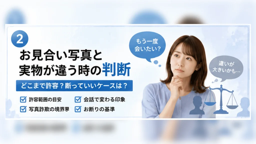 お見合い写真と実物が違う時の判断