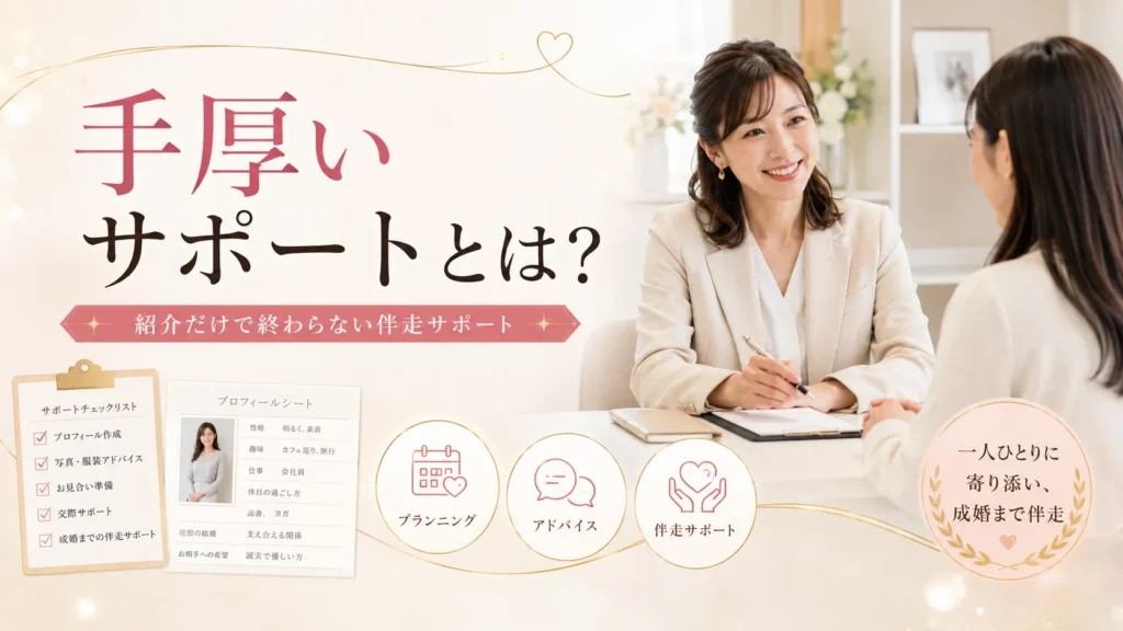 結婚相談所の手厚いサポートとは