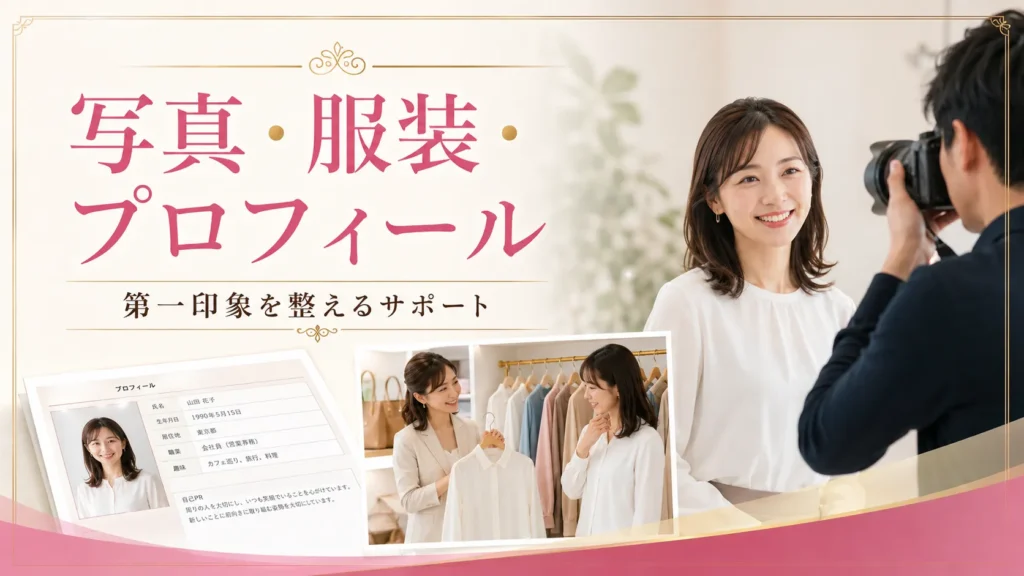 写真・服装・プロフィールまで整えるサポート