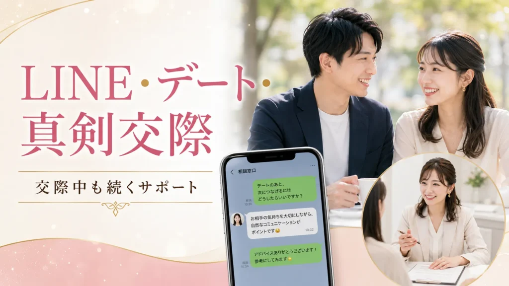 交際中のLINE・デート・真剣交際まで続くサポート