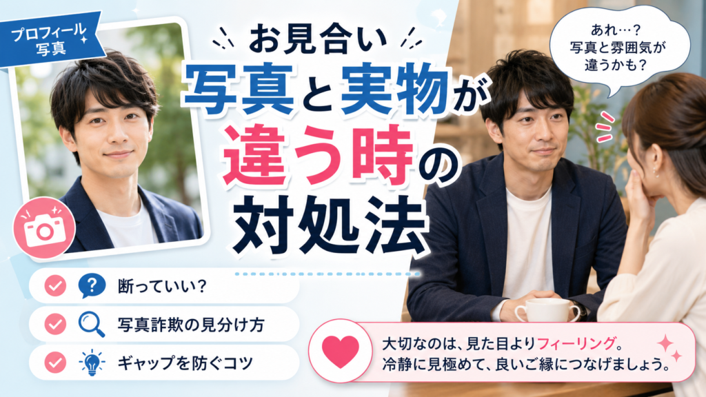 お見合い写真と実物が違う理由と対処法を解説