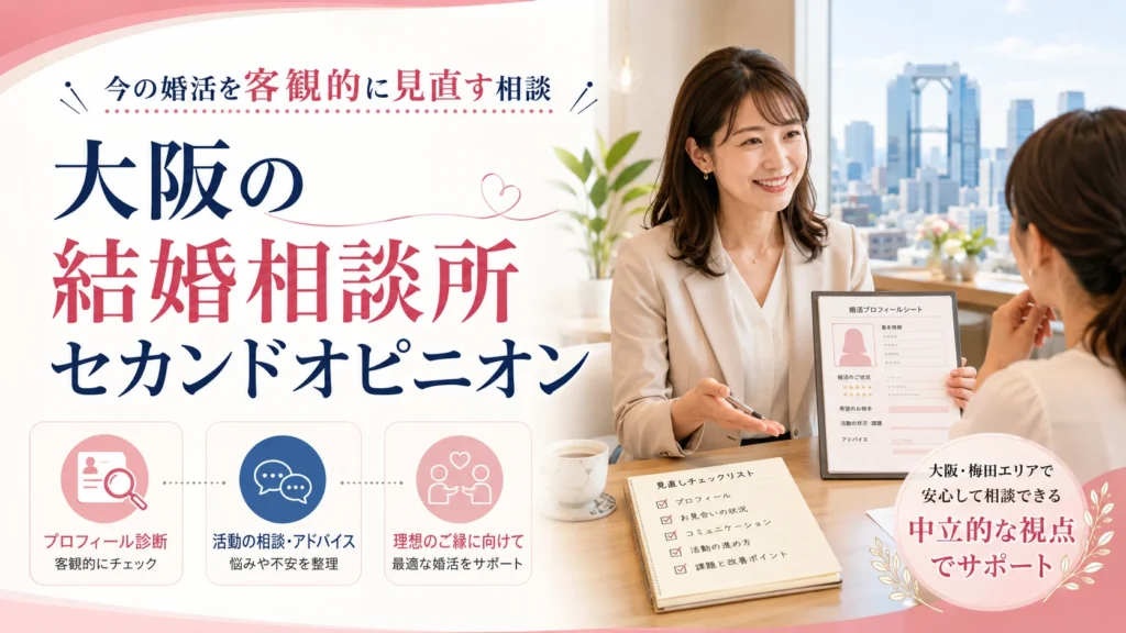 大阪の結婚相談所セカンドオピニオンで婚活を見直す方法