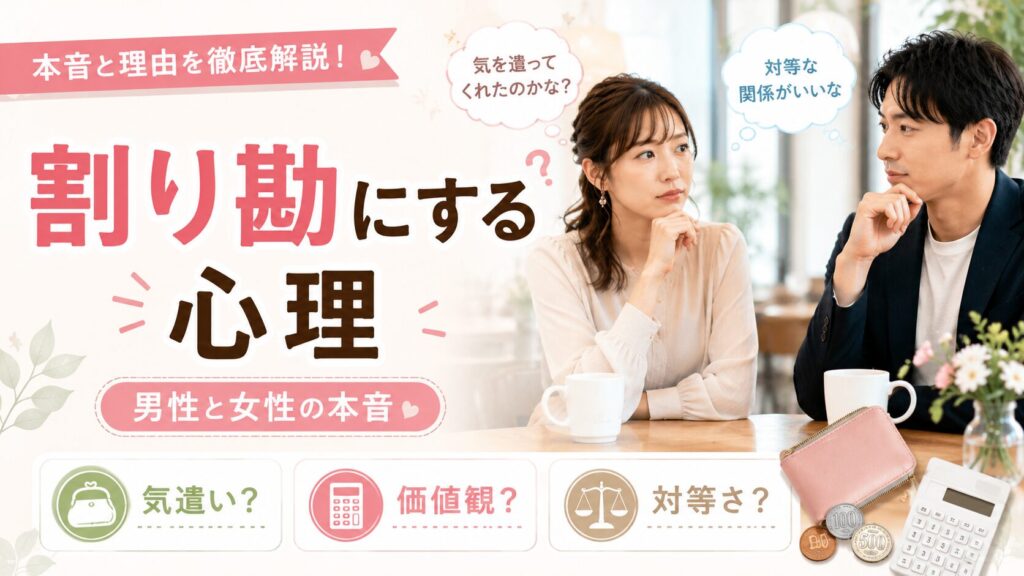 婚活デートで割り勘にする心理